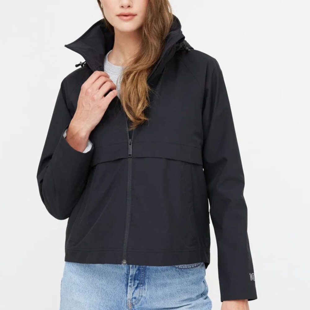 Tentree Nimbus Short Rain Jacket Black Recycled Materials